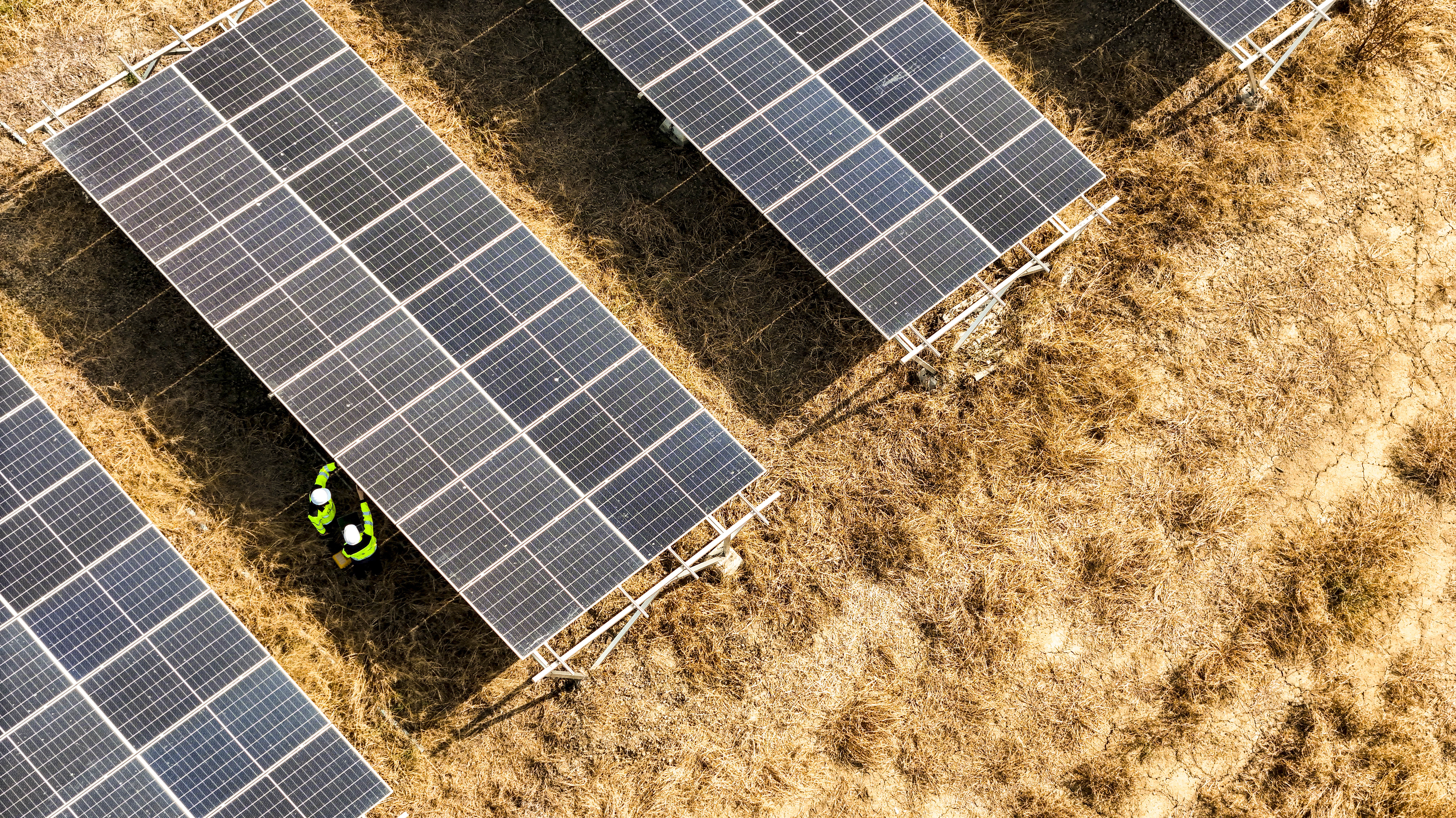 Rooftop PV array at dusk